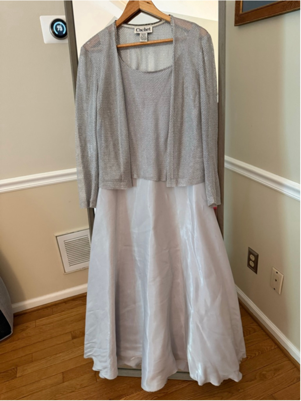 Women's Cachet Silver Two-Piece Dress Set Size 12 - Picture 2 of 6